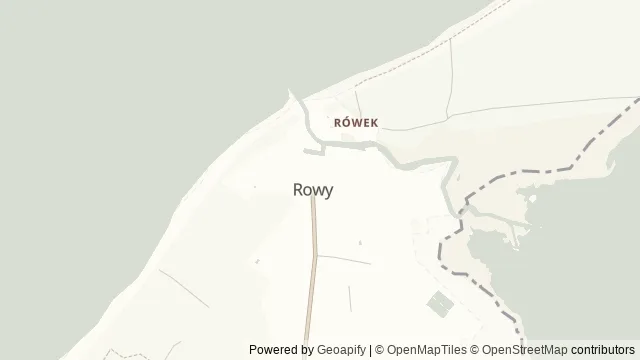 Mapa okolicy: Plaża w Rowach — Rowy, Wybrzeże Słowińskie. Podgląd obejmuje około 3,6 km w poziomie.