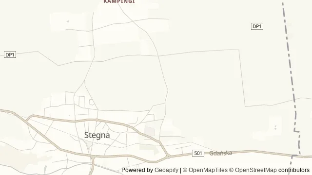 Mapa okolicy: Plaża w Stegnie — Stegna, Żuławy. Podgląd obejmuje około 3,6 km w poziomie.