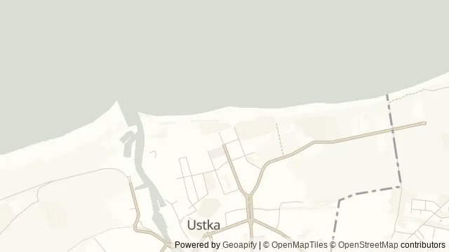 Mapa okolicy: Plaża wschodnia w Ustce — Ustka, Wybrzeże Słowińskie. Podgląd obejmuje około 3,6 km w poziomie.