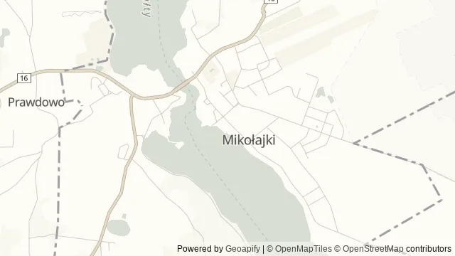 Mapa okolicy: Promenada i port w Mikołajkach — Mikołajki, Mazury. Podgląd obejmuje około 3,6 km w poziomie.