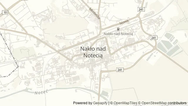 Mapa okolicy: Przystań Powiat Nakielski — Nakło nad Notecią, Kujawy i Pałuki. Podgląd obejmuje około 3,6 km w poziomie.