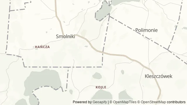 Mapa okolicy: Punkt widokowy „U Pana Tadeusza" w Smolnikach — Smolniki, Suwalszczyzna. Podgląd obejmuje około 3,6 km w poziomie.