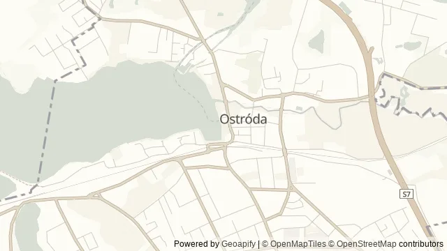 Mapa okolicy: Rejs Szlakiem Kanału Elbląsko-Ostródzkiego — Ostróda, Pojezierze Iławskie. Podgląd obejmuje około 3,6 km w poziomie.