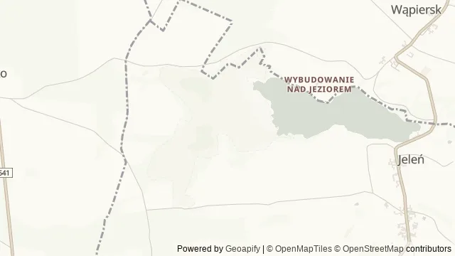 Mapa okolicy: Rezerwat przyrody Bagno Koziana — Jeleń, Mazury Południowe. Podgląd obejmuje około 3,6 km w poziomie.