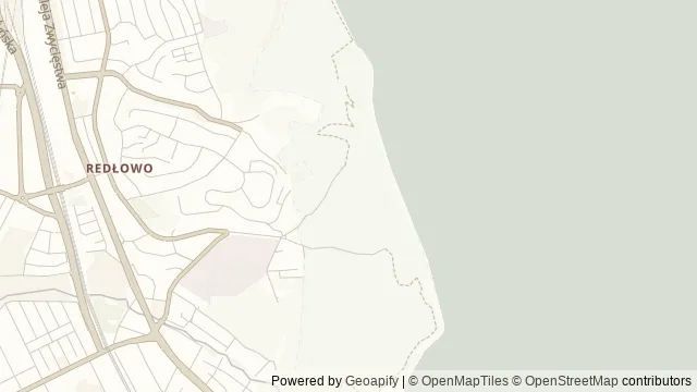 Mapa okolicy: Rezerwat Kępa Redłowska — Gdynia. Podgląd obejmuje około 3,6 km w poziomie.