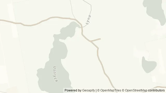 Mapa okolicy: Rezerwat przyrody Las Warmiński im. prof. Benona Polakowskiego — Ruś, Warmia. Podgląd obejmuje około 3,6 km w poziomie.