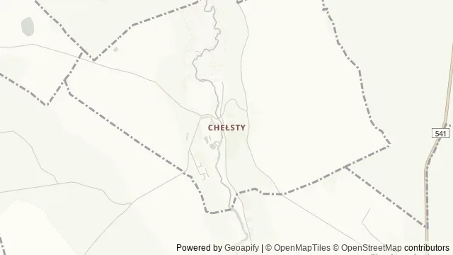 Mapa okolicy: Rezerwat Piekiełko — Chełsty, Mazury Południowe. Podgląd obejmuje około 3,6 km w poziomie.