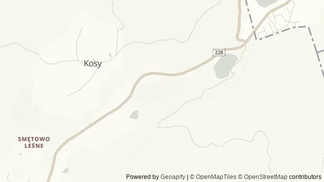 Mapa okolicy: Rezerwat przyrody Zamkowa Góra — Kosy k. Kartuz, Kaszuby. Podgląd obejmuje około 3,6 km w poziomie.