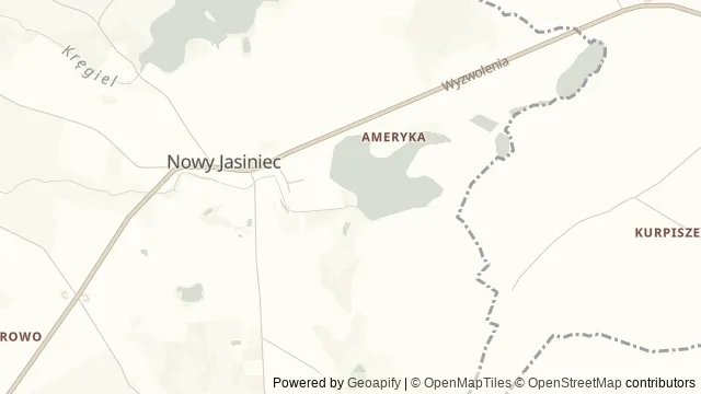 Mapa okolicy: Ruiny zamku w Nowym Jasińcu — Nowy Jasiniec, Bydgoszcz. Podgląd obejmuje około 3,6 km w poziomie.