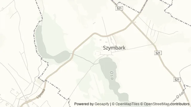 Mapa okolicy: Ruiny zamku w Szymbarku — Szymbark, Pojezierze Iławskie. Podgląd obejmuje około 3,6 km w poziomie.