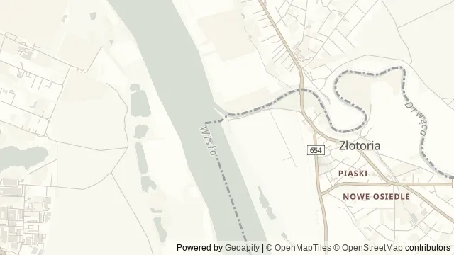 Mapa okolicy: Ruiny zamku w Złotorii — Złotoria, Toruń. Podgląd obejmuje około 3,6 km w poziomie.
