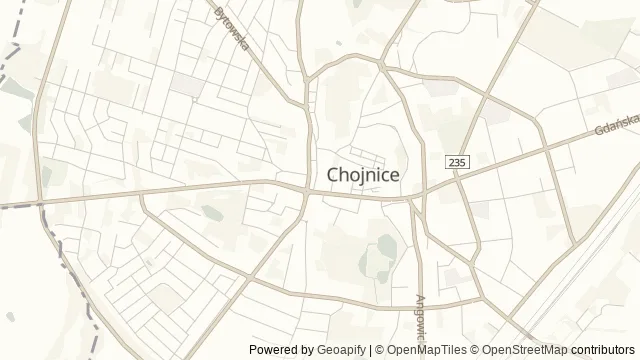 Mapa okolicy: Rynek w Chojnicach — Chojnice, Bory Tucholskie. Podgląd obejmuje około 3,6 km w poziomie.
