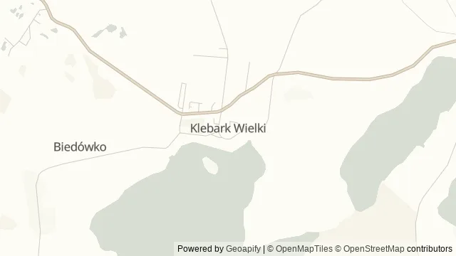 Mapa okolicy: Sanktuarium Krzyża Świętego w Klebarku Wielkim — Klebark Wielki, Olsztyn. Podgląd obejmuje około 3,6 km w poziomie.