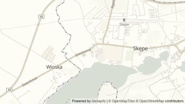Mapa okolicy: Sanktuarium Matki Bożej Brzemiennej w Skępem — Skępe, Kujawy i Pałuki. Podgląd obejmuje około 3,6 km w poziomie.