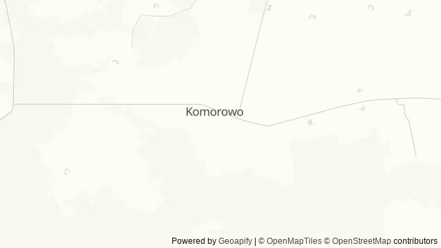 Mapa okolicy: Ścieżka rowerowa „Flora i fauna naszego lasu” — Komorowo, Kujawy i Pałuki. Podgląd obejmuje około 3,6 km w poziomie.
