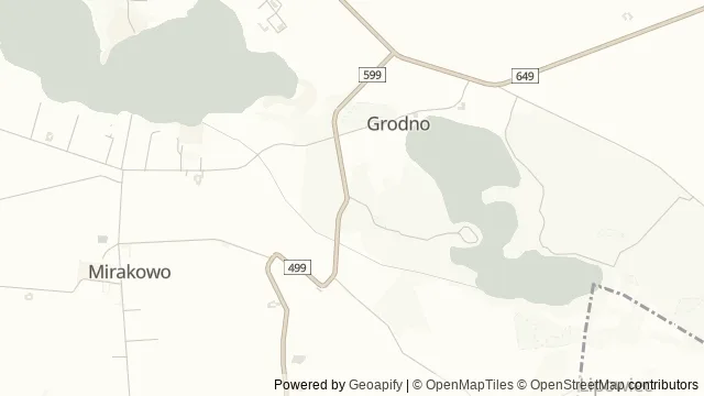 Mapa okolicy: Ścieżka historyczno-przyrodnicza „Grodno” — Grodno, Toruń. Podgląd obejmuje około 3,6 km w poziomie.