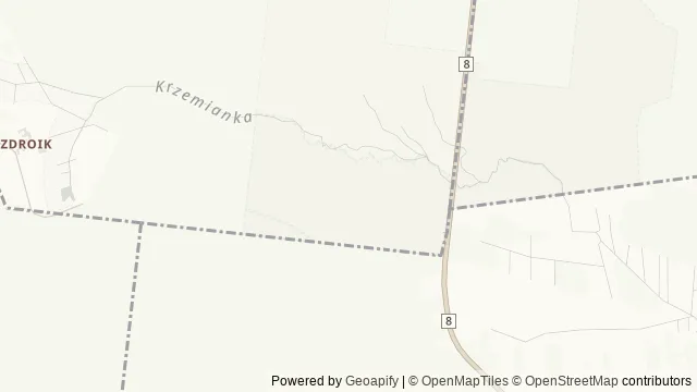 Mapa okolicy: Ścieżka Krzemianka i rezerwat z kopalnią krzemienia — Kopisk, Puszcza Knyszyńska. Podgląd obejmuje około 3,6 km w poziomie.