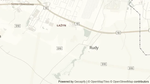 Mapa okolicy: Ścieżka edukacyjno-przyrodnicza „Ku źródliskom” — Rudy, Bydgoszcz. Podgląd obejmuje około 3,6 km w poziomie.