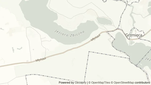 Mapa okolicy: Ścieżka przyrodnicza „Bobrowiska” w Grzmięcy — Grzmięca, Ziemia chełmińska. Podgląd obejmuje około 3,6 km w poziomie.