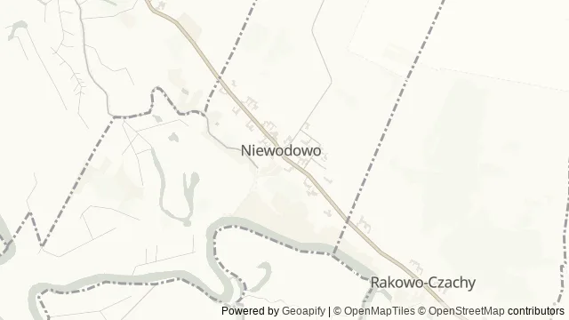 Mapa okolicy: Ścieżka przyrodnicza Niewodowo – Drozdowo — Niewodowo, Łomża. Podgląd obejmuje około 3,6 km w poziomie.