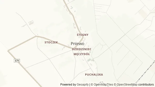 Mapa okolicy: Ścieżka przyrodnicza Pniewo Utrata – Pniewo Dziedziniec — Pniewo, Łomża. Podgląd obejmuje około 3,6 km w poziomie.