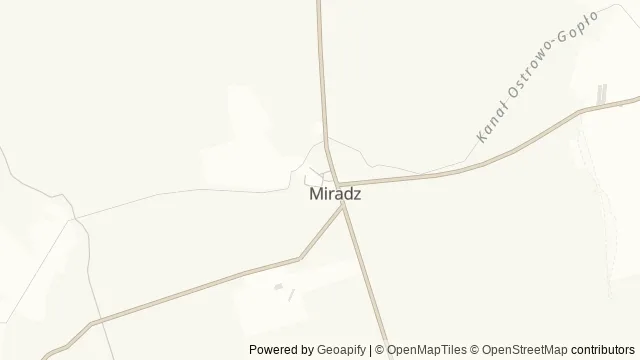 Mapa okolicy: Ścieżki edukacyjne Nadleśnictwa Miradz — Miradz, Kujawy i Pałuki. Podgląd obejmuje około 3,6 km w poziomie.