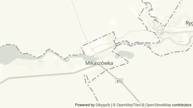 Mapa okolicy: Śluza Mikaszówka — Mikaszówka, Augustów. Podgląd obejmuje około 3,6 km w poziomie.