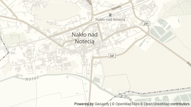 Mapa okolicy: Śluzy Nakło Wschód i Nakło Zachód na Noteci — Nakło nad Notecią, Kujawy i Pałuki. Podgląd obejmuje około 3,6 km w poziomie.
