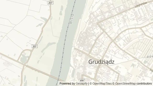 Mapa okolicy: Spichrze — Muzeum im. ks. dr. Władysława Łęgi w Grudziądzu — Grudziądz, Ziemia chełmińska. Podgląd obejmuje około 3,6 km w poziomie.