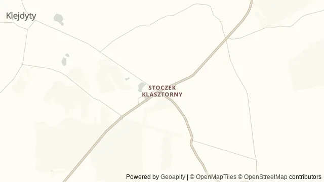 Mapa okolicy: Stoczek Klasztorny — sanktuarium i cela Prymasa — Stoczek Klasztorny, Warmia. Podgląd obejmuje około 3,6 km w poziomie.
