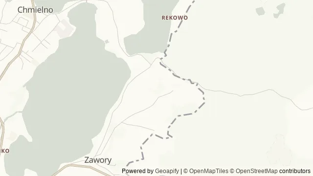 Mapa okolicy: Tamowa Góra — Zawory, gm. Chmielno, Kaszuby. Podgląd obejmuje około 3,6 km w poziomie.