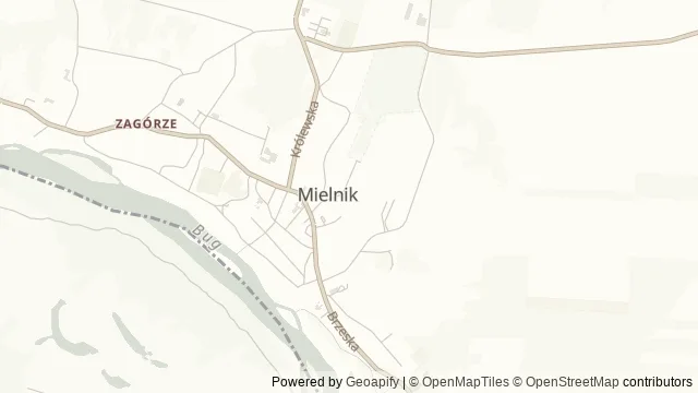 Mapa okolicy: Taras widokowy na kopalnię kredy w Mielniku — Mielnik, Podlasie Nadbużańskie. Podgląd obejmuje około 3,6 km w poziomie.