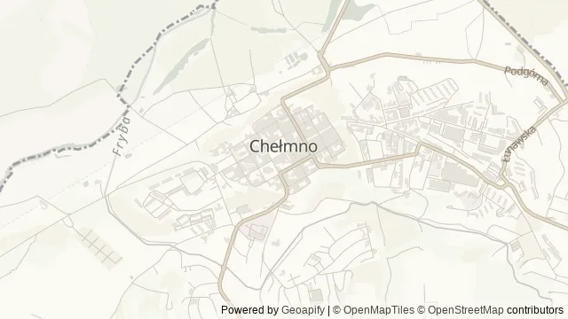 Mapa okolicy: Taras widokowy na wieży kościoła farnego pw. Wniebowzięcia NMP w Chełmnie — Chełmno, Ziemia chełmińska. Podgląd obejmuje około 3,6 km w poziomie.