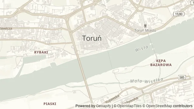 Mapa okolicy: Toruńscy Flisacy — Fundacja Wolna Wisła — Toruń. Podgląd obejmuje około 3,6 km w poziomie.