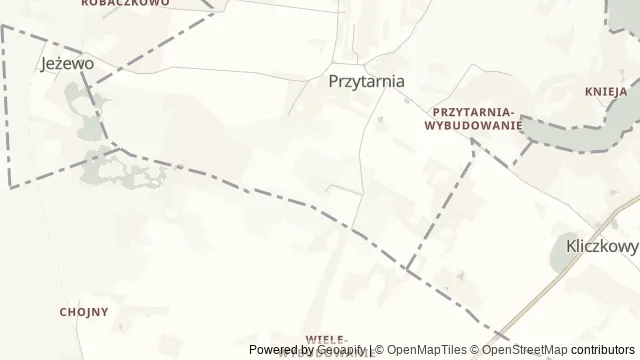 Mapa okolicy: Wieża widokowa w Przytarni — Przytarnia, gm. Karsin, Bory Tucholskie. Podgląd obejmuje około 3,6 km w poziomie.