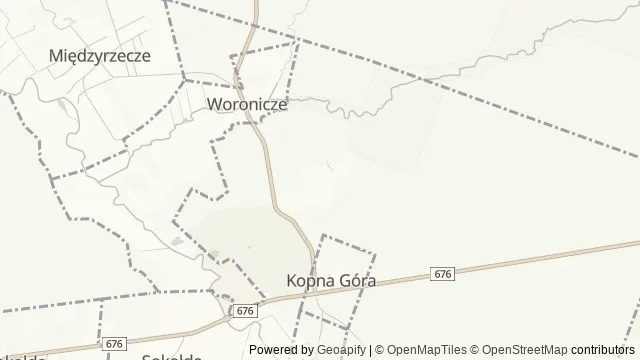 Mapa okolicy: Zagroda pokazowa żubrów w Kopnej Górze — Kopna Góra, Puszcza Knyszyńska. Podgląd obejmuje około 3,6 km w poziomie.