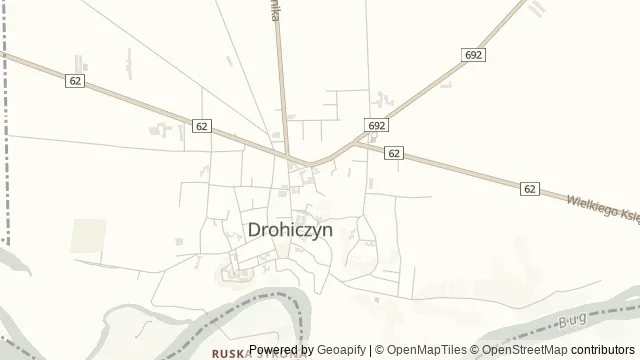 Mapa okolicy: ZAGUBEK — Nadbużański Ośrodek Promocji Produktu Lokalnego w Drohiczynie — Drohiczyn, Podlasie Nadbużańskie. Podgląd obejmuje około 3,6 km w poziomie.