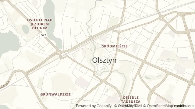 Mapa okolicy: Zamek Kapituły Warmińskiej — Olsztyn. Podgląd obejmuje około 3,6 km w poziomie.