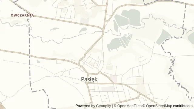 Mapa okolicy: Zamek w Pasłęku — Pasłęk, Elbląg. Podgląd obejmuje około 3,6 km w poziomie.